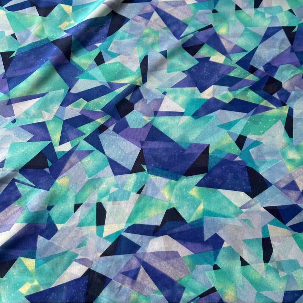 Geometric Blue and Green Women’s Scarf Calvin Klein